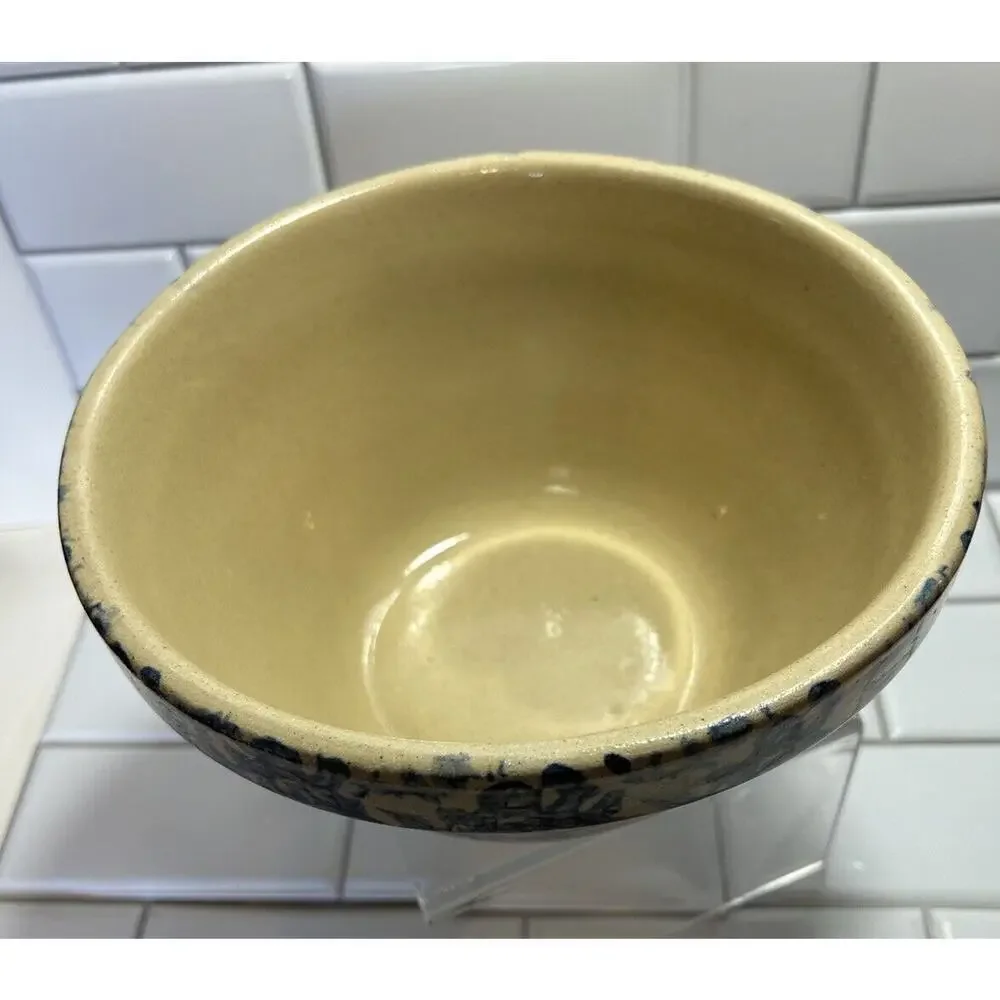 Robinson Ransbottom Roseville, OH Blue Sponge Ware Mixing Bowl 700 9”x 5”